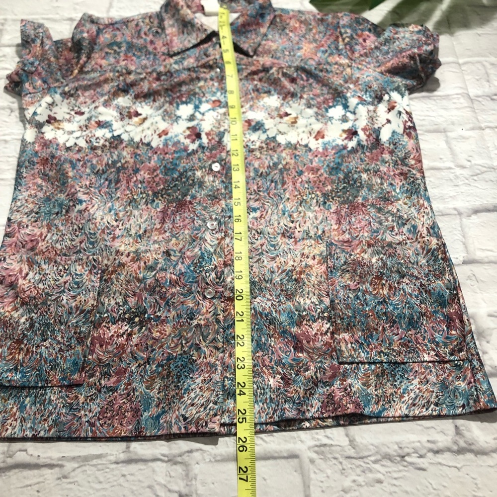 Vintage 1970’s LIND-CLARE Oversized Floral Blouse - Picture 4 of 8